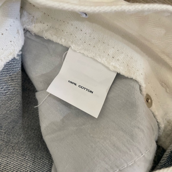 The Frankie Shop Two Tone Contrast Wide Leg Baggy White Denim Pants Jean - Picture 14 of 14